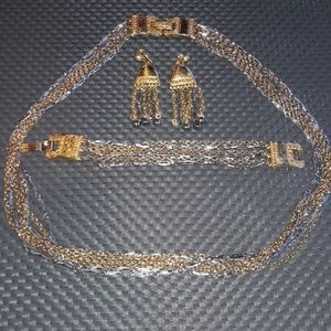Vintage Celebrity Parure SET-Two Tone Gold Silver